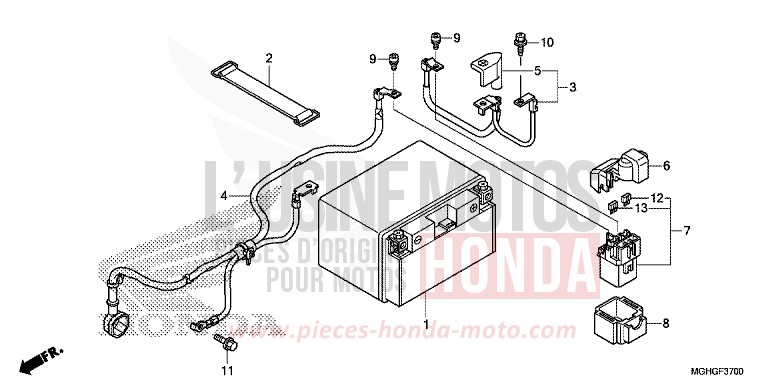 BATTERIE von VFR1200X "Crosstourer" DCT PEARL COSMIC BLACK (NHA64) von 2016